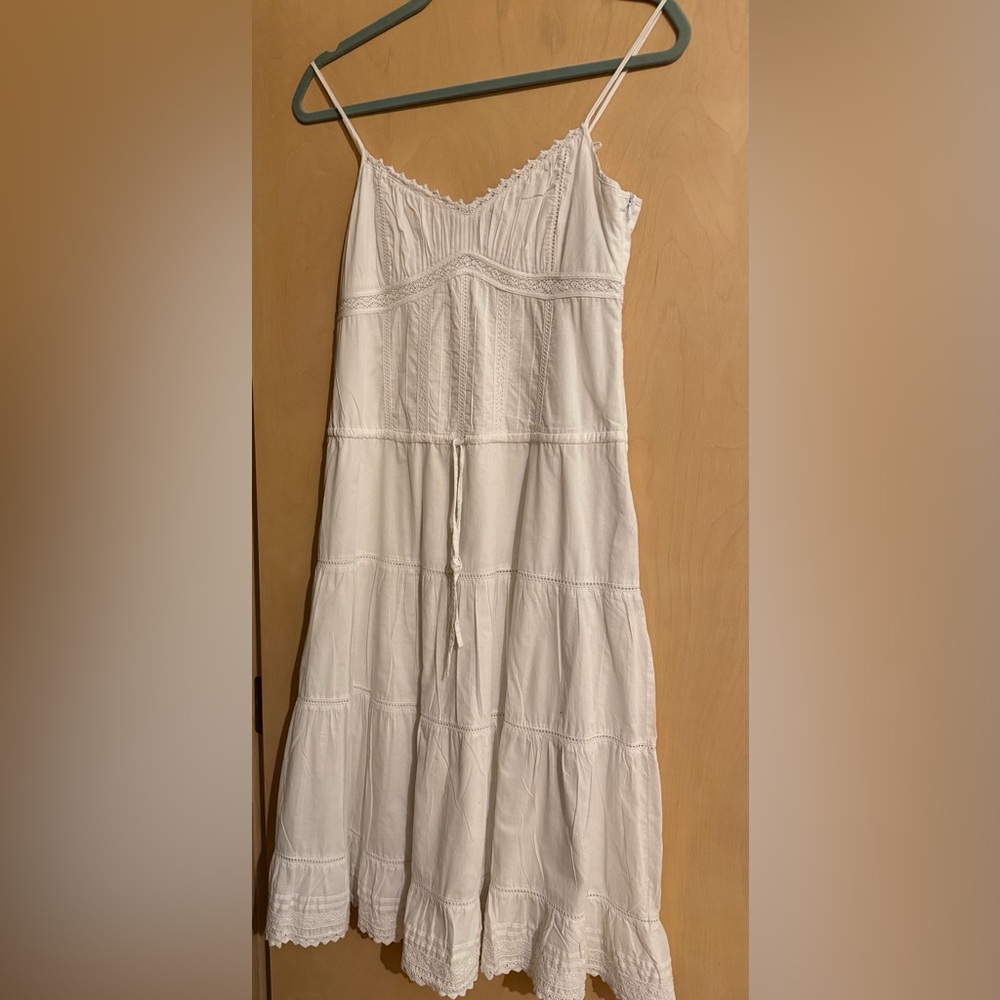 Zara Basic Sz M-L white spaghetti strap dress.